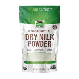 NOW Foods, Organic Non-Fat Dry Milk Powder with Protein and Calcium, 12-Ounce (Packaging May Vary)