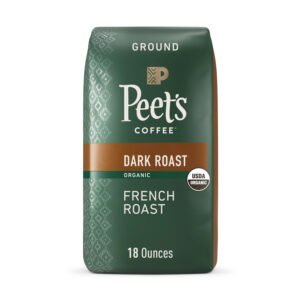Peet's Coffee Organic French Roast, Dark Roast Ground Coffee, 18 oz Bag